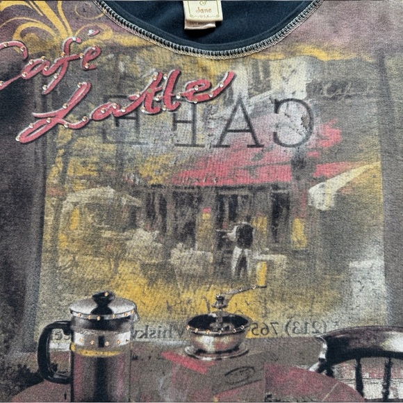 Jess & Jane Cafe Latte Window Graphic Top - Small - Made in USA - Picture 8 of 15